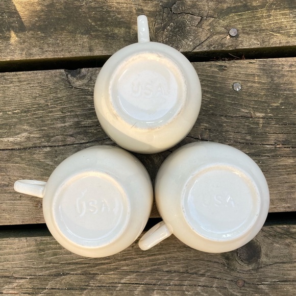 MCCOY Cups USA Vintage Set of 3 Retro Coffee Cappuccino Restaurant Mugs White - Picture 8 of 9